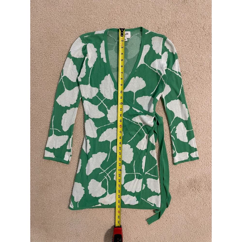 Diane Von Furstenberg DVF Target Womens XXS Ginkgo Kelly Green Wrap Dress Tunic - Picture 8 of 8